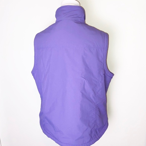 L.L. Bean Fleece Lined Purple Zip Up Vest Size Large - Picture 2 of 8